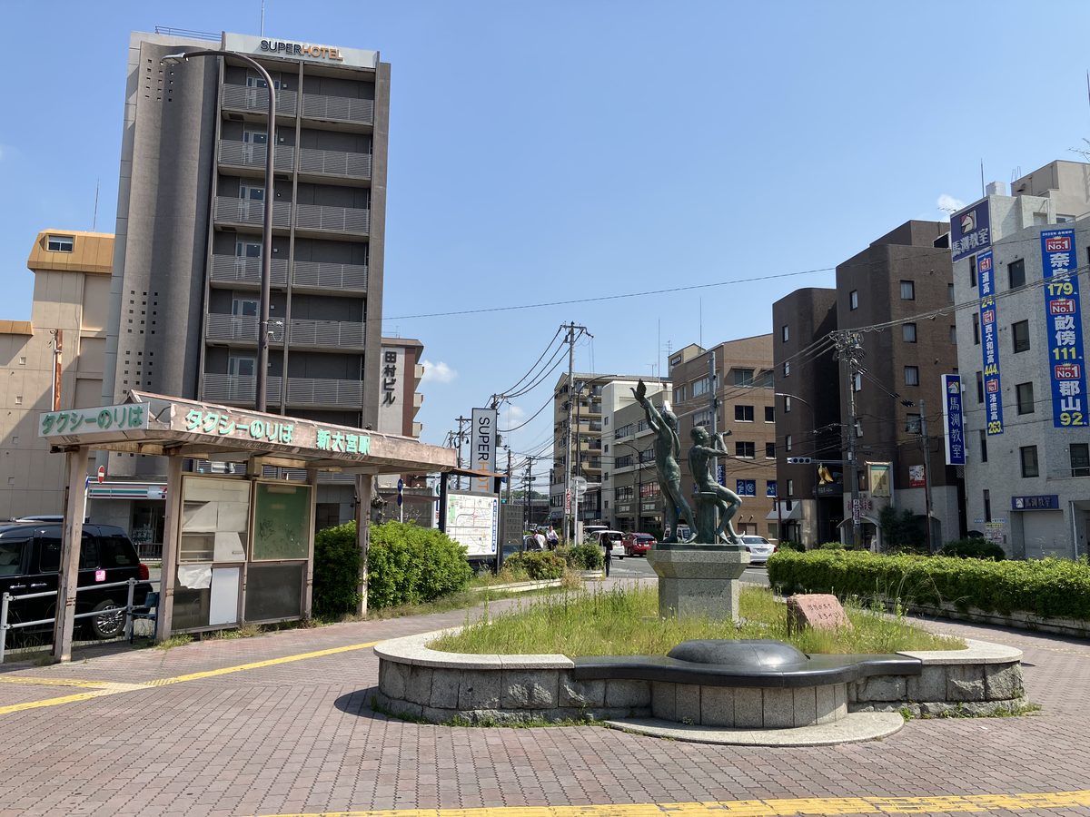 The north side of Shin-Omiya Station, the starting point heading north
