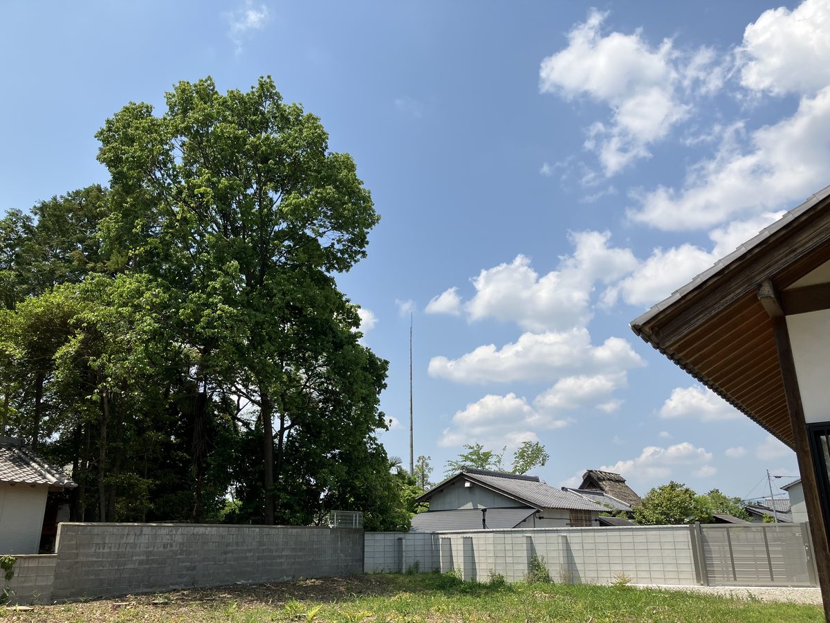 Part of the adjacent Hokeji Temple visible from within the precinct of Kairyuoji